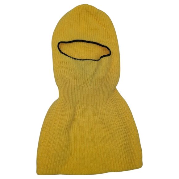 Vintage Snowmobile Full Face Winter Knit Ski Mask Yellow ski-doo? - Picture 7 of 10